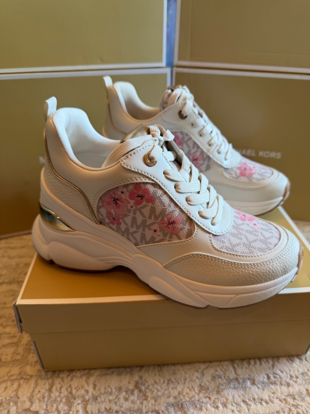 Michael Kors Katrina Wedge Trainer Cherry Blossom Sneakers